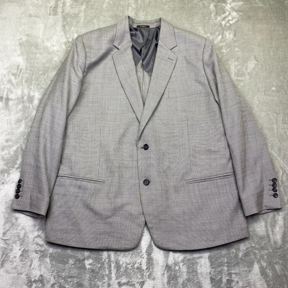 Marzoni Fabric of Excellence Mens‎ Blazer Jacket Grey Plaid 2 Button Italy Sz 46